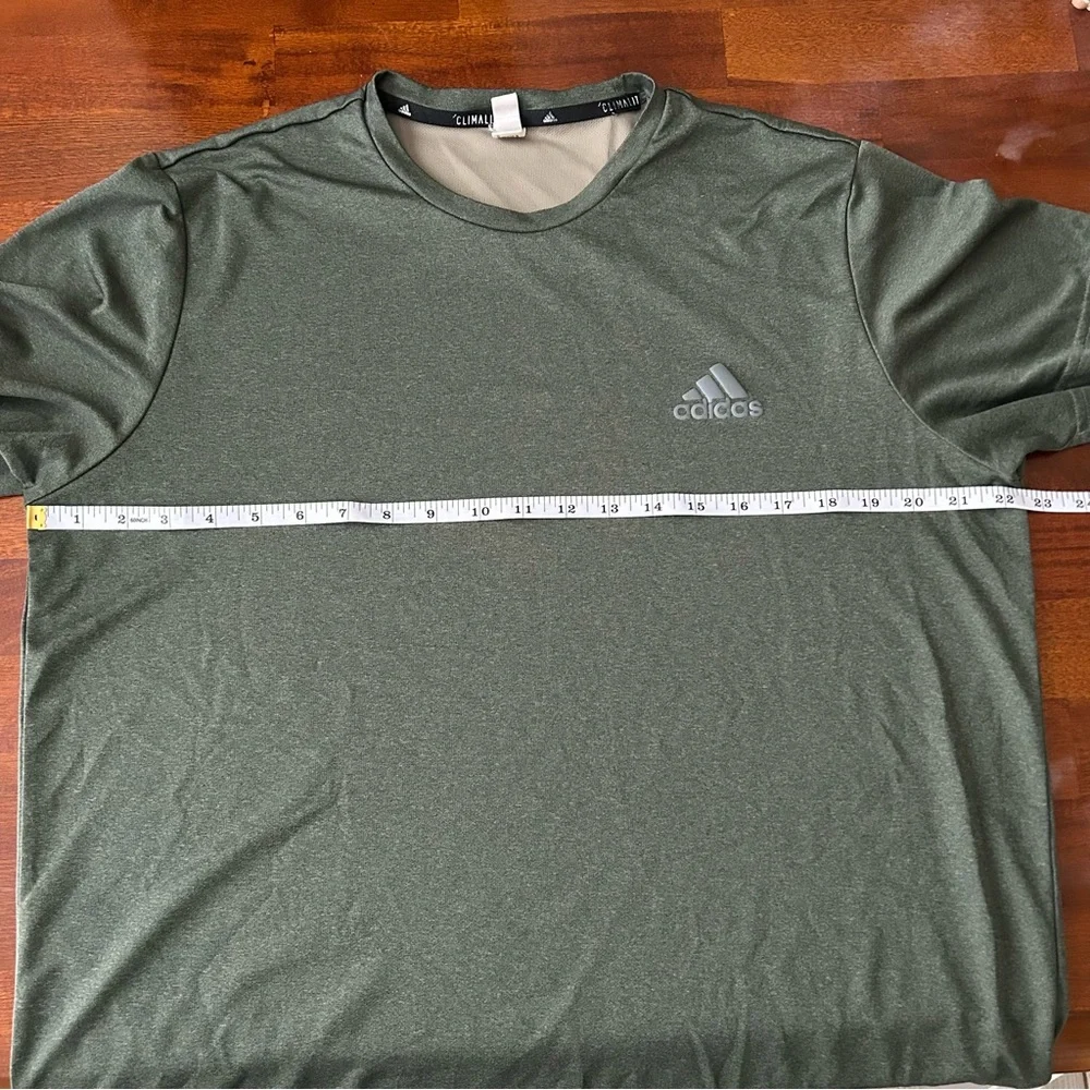Adidas Heather Green Climalite Athletic Short Sleeve Performance Stretch T-Shirt